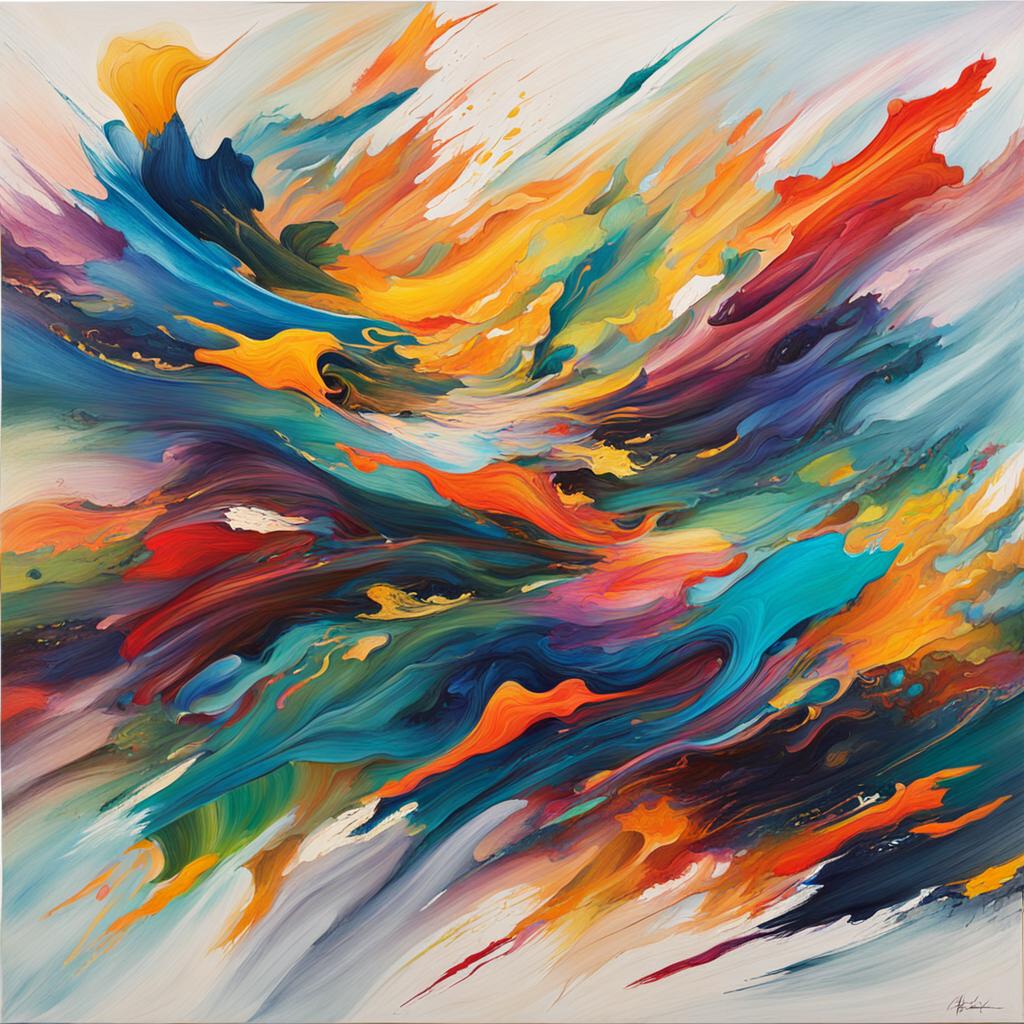 A colourful abstract painting with vibrant brushstrokes, representing the free-flowing nature of creativity.