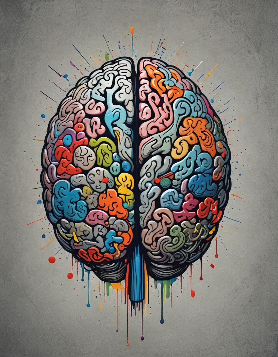 drawing of a colourful brain meant to show artists creativity